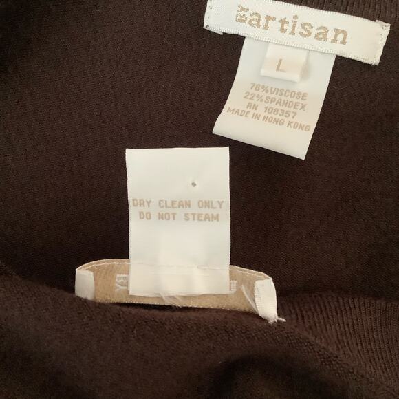 By Artisan Brown Sequin Sweater Shell And Cropped Cardigan Set Large - Picture 9 of 9